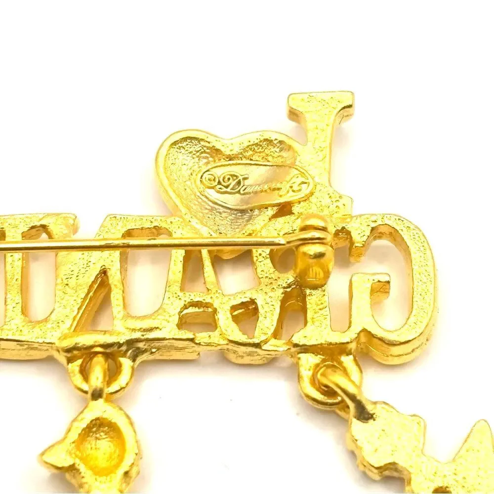 Danecraft Gold 'I Love Grandpa' Brooch Pin